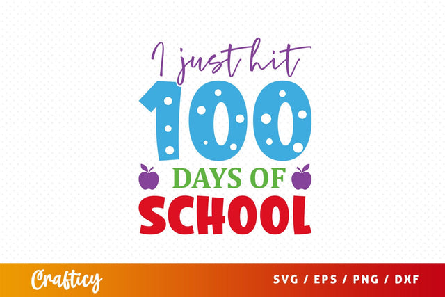 I just hit 100 days of school Svg Design SVG Designangry 