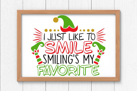I Just Like To Smile| Funny Christmas Elf SVG Cutting Files. SVG CosmosFineArt 