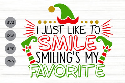 I Just Like To Smile| Funny Christmas Elf SVG Cutting Files. SVG CosmosFineArt 