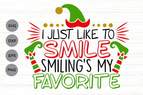 I Just Like To Smile| Funny Christmas Elf SVG Cutting Files. SVG CosmosFineArt 
