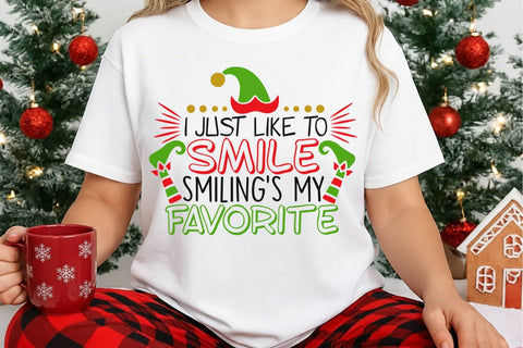 I Just Like To Smile| Funny Christmas Elf SVG Cutting Files. SVG CosmosFineArt 