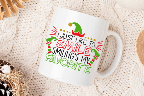 I Just Like To Smile| Funny Christmas Elf SVG Cutting Files. SVG CosmosFineArt 