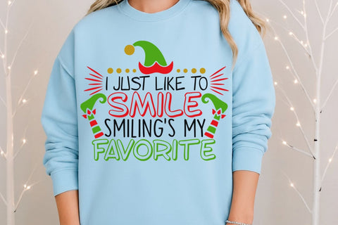 I Just Like To Smile| Funny Christmas Elf SVG Cutting Files. SVG CosmosFineArt 
