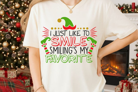 I Just Like To Smile| Funny Christmas Elf SVG Cutting Files. SVG CosmosFineArt 