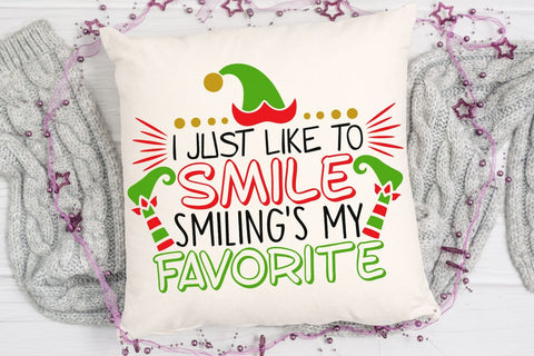 I Just Like To Smile| Funny Christmas Elf SVG Cutting Files. SVG CosmosFineArt 