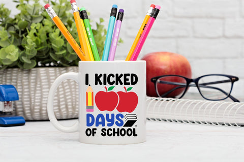 I kicked 100 days of school SVG Design SVG Regulrcrative 