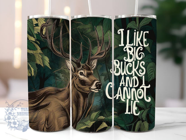 I Like Big Bucks Hunting Life 20oz Skinny Tumbler, Deer Hunting Tumbler Png, Straight & Tapered Tumbler Wrap, Instant Digital Download Sublimation ToriDesigns 