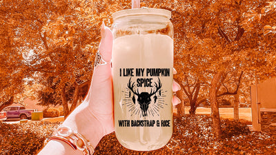 I Like My Pumpkin Spice With a Backstrap and Rice SVG, Hunting Fall SVG, Deer Skull Cut File SVG So Fontsy VIP Design Shop 
