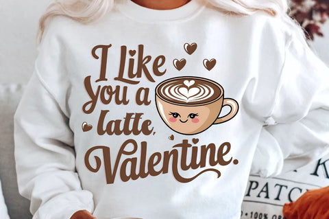 I like you a latte, Valentine Sublimation T-Shirt Design Sublimation Regulrcrative 