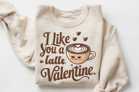 I like you a latte, Valentine Sublimation T-Shirt Design Sublimation Regulrcrative 