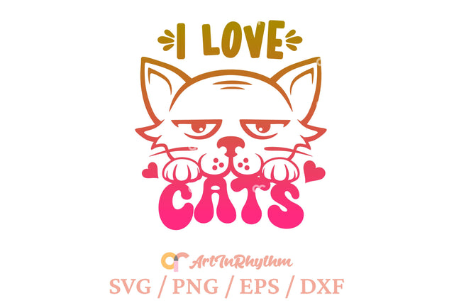 I love cats, Cat lover SVG SVG Artinrhythm shop 