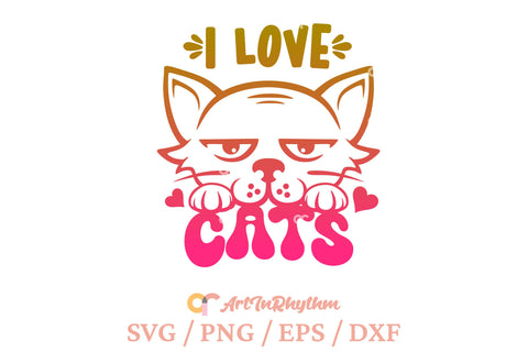I love cats, Cat lover SVG SVG Artinrhythm shop 
