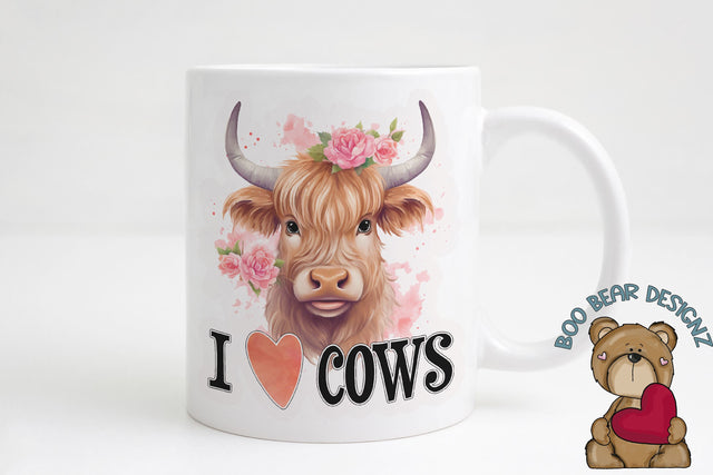 I love Cows Sublimation Sublimation Boo Bear Designz 