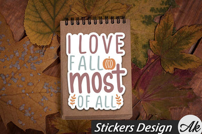 I love fall most of all Stickers Design SVG akazaddesign 