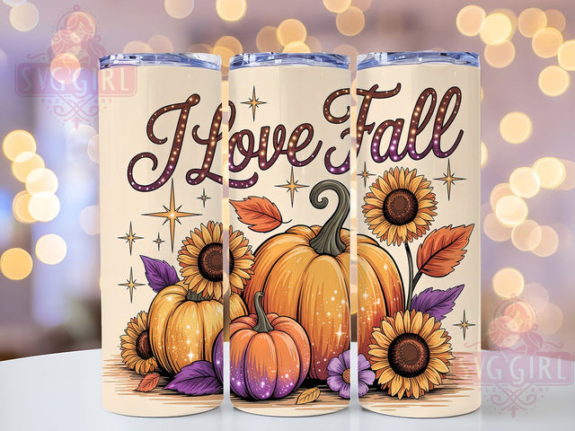 I Love Fall Pumpkin Spice Tumbler, Pumpkin Tumbler Wrap, Fall Mug Design, 20oz Sublimation, Autumn Pumpkin Cup, Cozy Fall Tumbler, Pumpkin Spice Wrap Sublimation SvggirlplusArt 