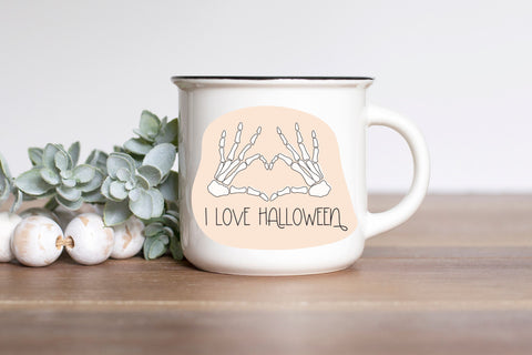 I Love Halloween SVG for Cricut, Sarcastic Skeleton PNG or Stickers, Sublimation, TShirts, & More, Skeleton Hands Heart Sticker SVG Designing Digitals 