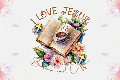 I Love Jesus Books and Coffee Sublimation Sublimation Jagonath Roy 