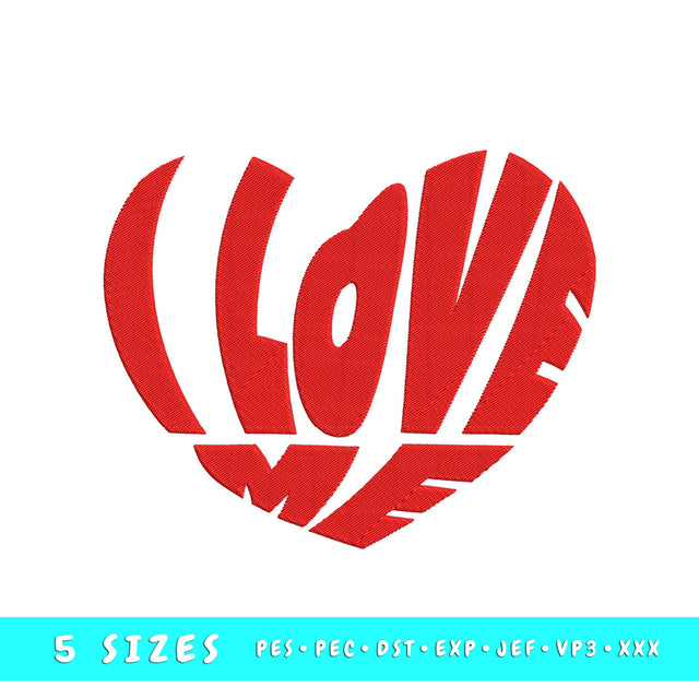 I Love Me Embroidery Design, Funny Anti-Valentine's Day Embroidery Design Embroidery/Applique DESIGNS HappyDesignStudio 