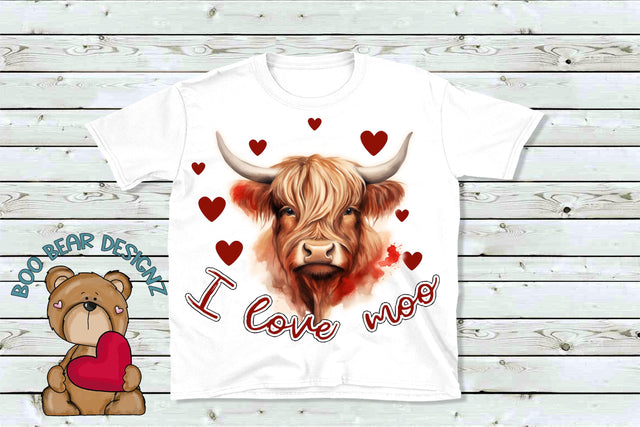 I love moo, Cow Sublimation Sublimation Boo Bear Designz 