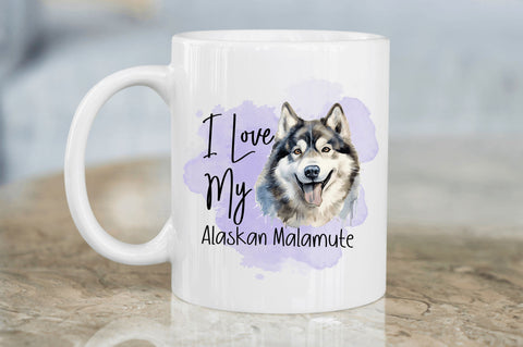 I love my Alaskan Malamute png design Sublimation Regulrcrative 