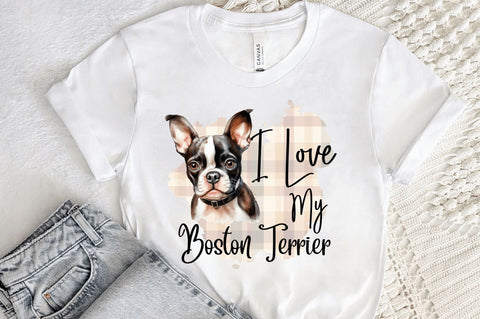 I love my Boston Terrier png design Sublimation Regulrcrative 