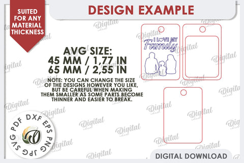 I Love My Family SVG. Family Keychain Laser Cut SVG Evgenyia Guschina 