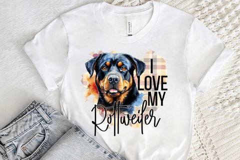 I love my Rottweiler png design Sublimation Regulrcrative 