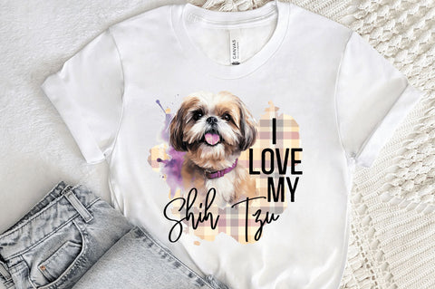 I love my Shih Tzu png design Sublimation Regulrcrative 