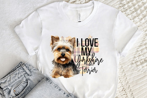 I love my Yorkshire Terrier png design Sublimation Regulrcrative 