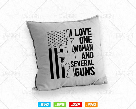 I Love One Woman and Several Guns Patriotic 2nd Amendment Svg Png Files, Gun Lover gift T-shirt Design, Gun Vector Png File SVG DesignDestine 