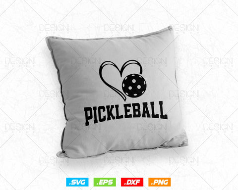 I Love Pickleball with Heart Shape Svg Png Files, Paddleball Clipart Cut File for Cute Match with Player Supporter, Instant Download SVG DesignDestine 