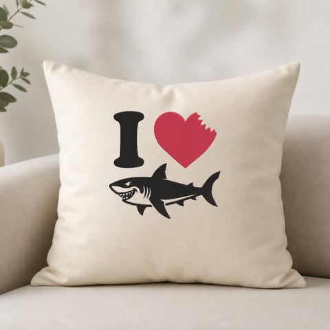 I Love Sharks Embroidery Design – Shark Bite Heart Great White Shark Machine Embroidery File Embroidery/Applique DESIGNS PatternFeed8 