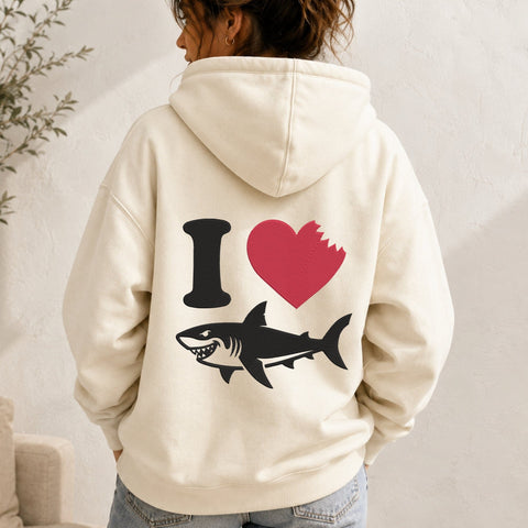 I Love Sharks Embroidery Design – Shark Bite Heart Great White Shark Machine Embroidery File Embroidery/Applique DESIGNS PatternFeed8 