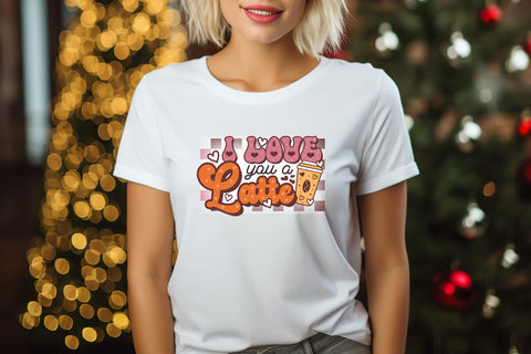 I Love You a Latte, Groovy Valentine Sublimation Sublimation CraftLabSVG 