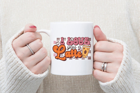 I Love You a Latte, Groovy Valentine Sublimation Sublimation CraftLabSVG 