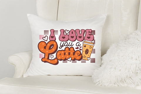I Love You a Latte, Groovy Valentine Sublimation Sublimation CraftLabSVG 