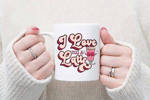 I Love You a Latte, Retro Valentines Sublimation Sublimation CraftLabSVG 