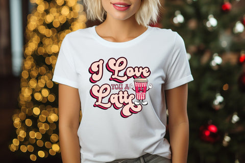 I Love You a Latte, Retro Valentines Sublimation Sublimation CraftLabSVG 