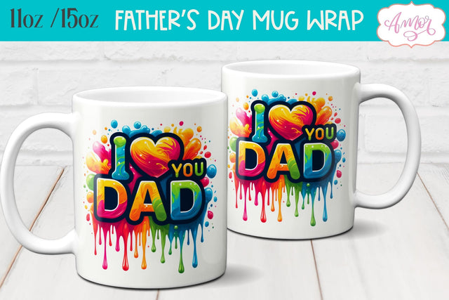 I love you dad mug wrap PNG, Father's Day mug sublimation Sublimation Amorclipart 