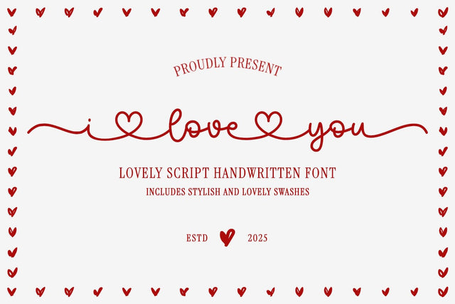 I Love You Font Mozarella 