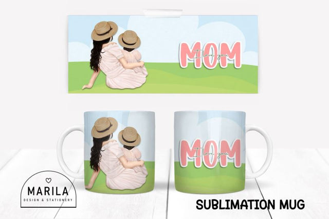 I Love You Mom Mug Wrap Design #6 Sublimation Marilakits 