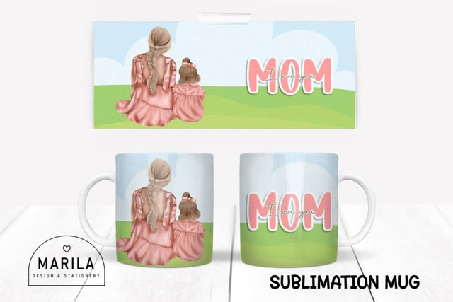 I Love You Mom Mug Wrap Design #7 Sublimation Marilakits 