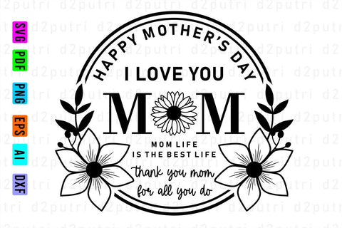 I love You Mom, Svg, Mothers Day Quotes SVG D2PUTRI Designs 