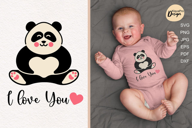 I Love You SVG | Panda layered cut file SVG Klava P 