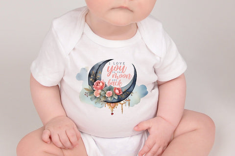 I Love You to the Moon and Back, Valentine Sublimation Sublimation CraftLabSVG 