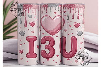 I Love You Tumbler Wrap 20oz Sublimation sassyprint 