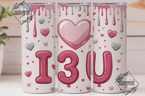 I Love You Tumbler Wrap 20oz Sublimation sassyprint 