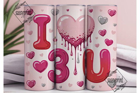 I Love You Tumbler Wrap 20oz Sublimation sassyprint 