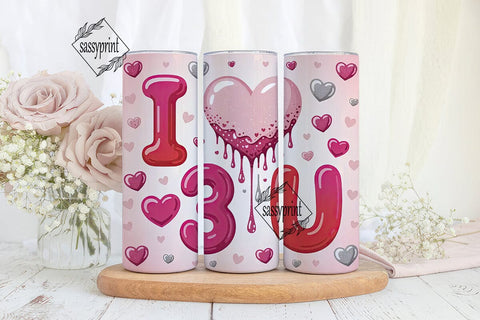 I Love You Tumbler Wrap 20oz Sublimation sassyprint 