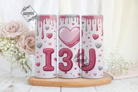 I Love You Tumbler Wrap 20oz Sublimation sassyprint 